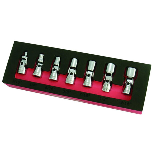 Astro Pneumatic 7407 7PC 1/4'' Drive Flex Socket Set, 6 Point, SAE