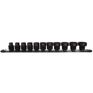 Astro Pneumatic 78211 11PC 1/2'' Drive Nano Impact Sockets, SAE