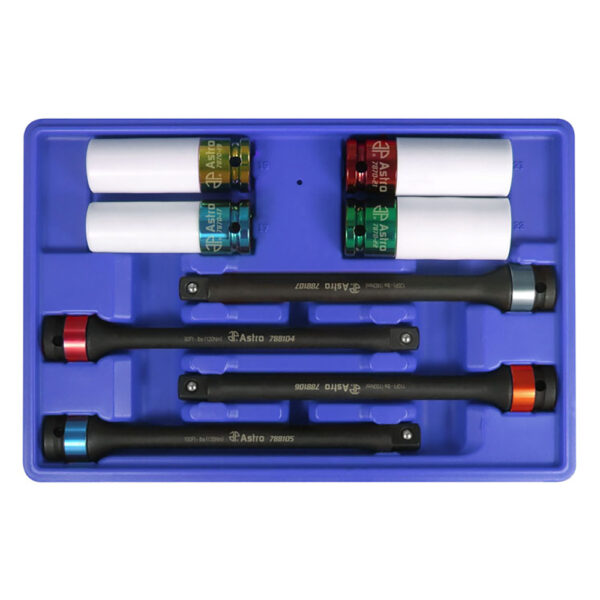 Astro Pneumatic 78818 8pc Torque Limiting Extension And Protective Impact Socket Combo Set