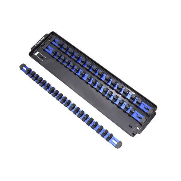 Astro Pneumatic 9023B 50PC Blue Aluminum Rail Socket Organizer Tray, 1/4'', 3/8'', 1/2''