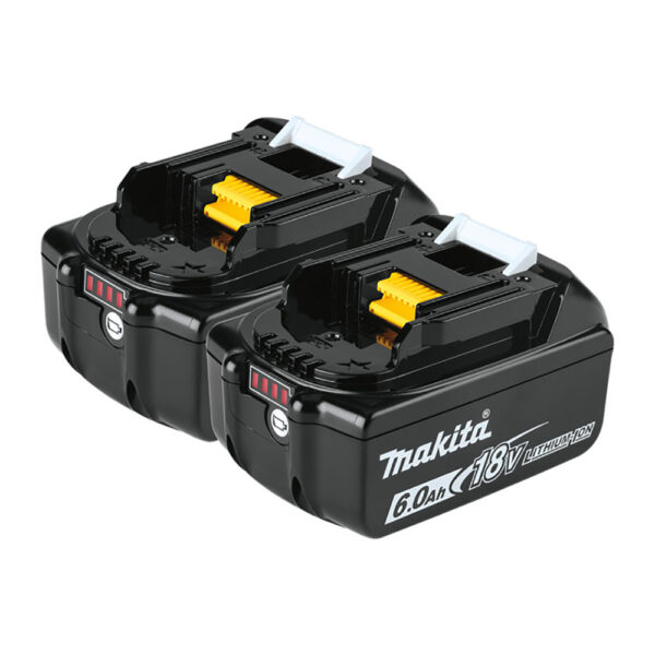 Makita BL1860B-2 18V LXT Lithium-Ion 6.0Ah Battery, 2/PK