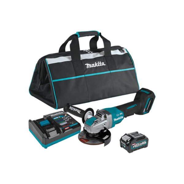 Makita GAG13M1 40V max XGT Brushless Cordless 4-1/2'' / 5'' X-LOCK Paddle Switch Angle Grinder Kit, with Electric Brake (4.0Ah)
