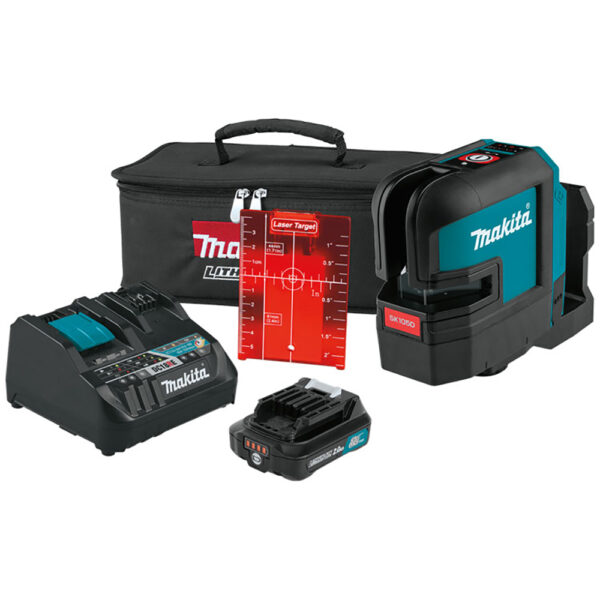 Makita SK105DNAX 12V max CXT Lithium-Ion Cordless Self-Leveling Cross-Line Red Beam Laser Kit (2.0Ah)