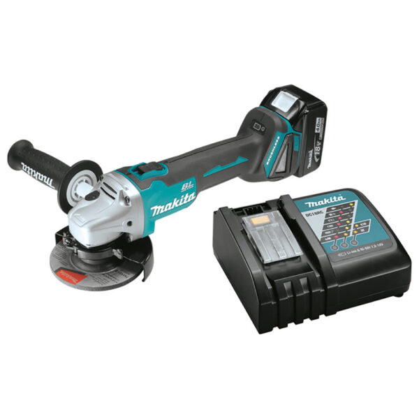Makita XAG03M1 18V LXT Lithium-Ion Brushless Cordless 4-1/2'' Cut-Off/Angle Grinder Kit, (4.0Ah)
