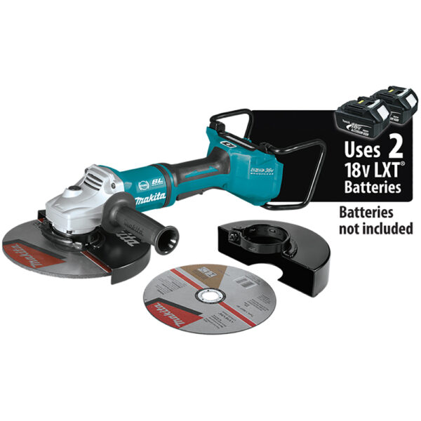 Makita XAG23ZU1 36V (Makita 18V X2) LXT Brushless 9'' Paddle Switch Cut-Off/Angle Grinder, With Electric Brake and AWS, Tool Only