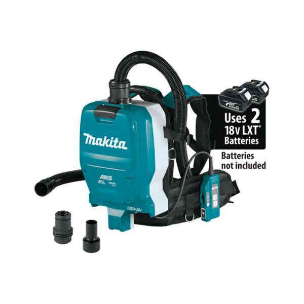 Makita XCV10ZX 36V (18V X2) LXT Brushless 1/2 Gallon HEPA Filter Backpack Dry Dust Extractor, AWS Capable, Tool Only