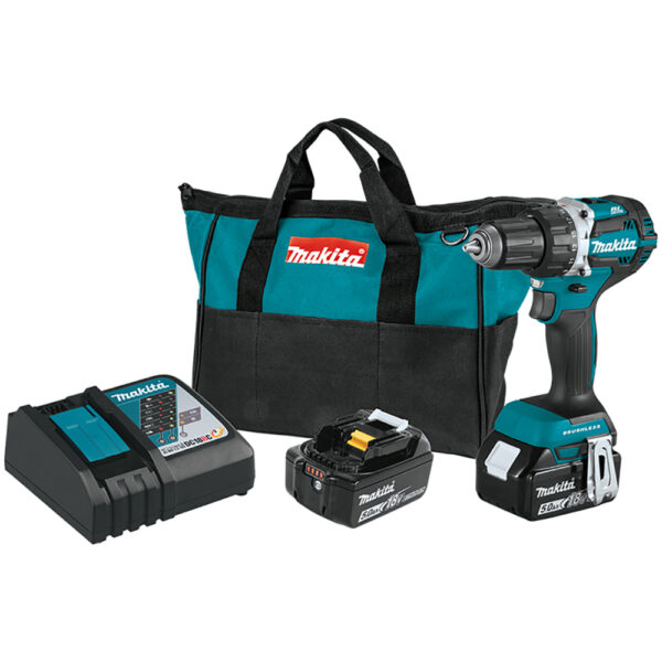 Makita XFD12T 18V LXT Lithium-Ion Compact Brushless Cordless 1/2'' Driver-Drill Kit (5.0Ah)