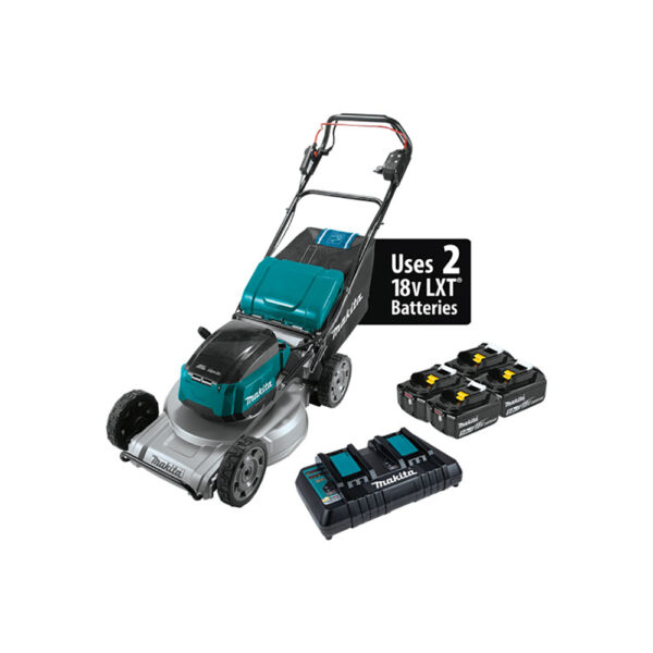 Makita XML09PT1 36V (18V X2) LXT Brushless 21'' Self-Propelled Commercial Lawn Mower Kit with 4 Batteries (5.0Ah)