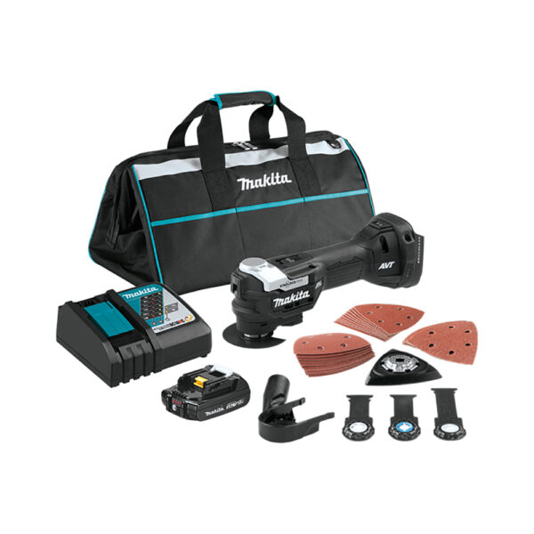 Makita XMT04R1B 18V LXT Lithium-Ion Sub-Compact Brushless Cordless StarlockMax Oscillating Multi-Tool Kit (2.0Ah)