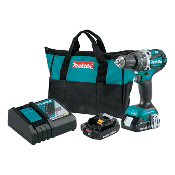 Makita XPH12R 18V LXT Lithium-Ion Compact Brushless Cordless 1/2'' Hammer Driver-Drill Kit (2.0Ah)