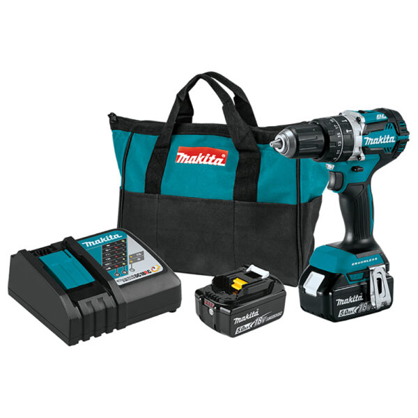 Makita XPH12T 18V LXT Lithium-Ion Compact Brushless Cordless 1/2'' Hammer Driver-Drill Kit (5.0Ah)