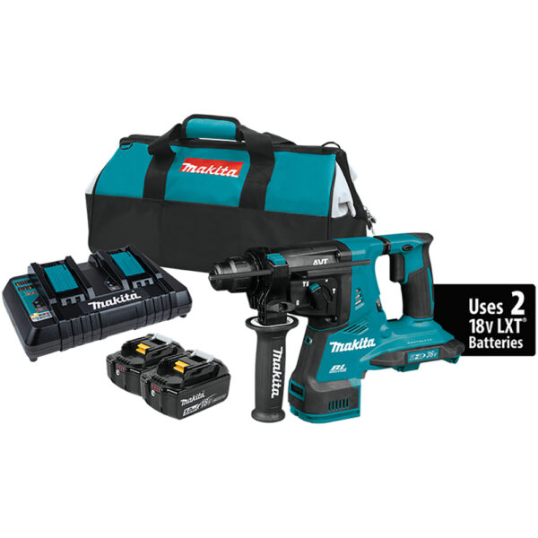 Makita XRH08PT 36V (18V X2) LXT Brushless 1-1/8'' SDS-PLUS AVT Rotary Hammer Kit (5.0Ah)