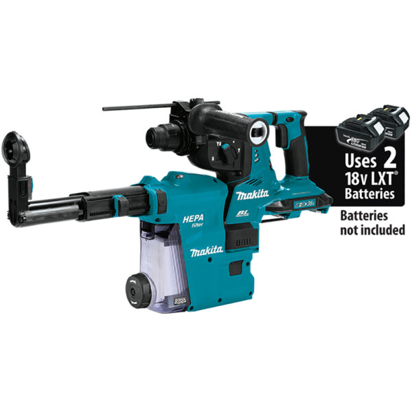 Makita XRH10ZW 36V (18V X2) LXT Brushless 1-1/8'' SDS-PLUS AVT Rotary Hammer, w/ HEPA Dust Extractor, AFT, AWS Capable, Tool Only