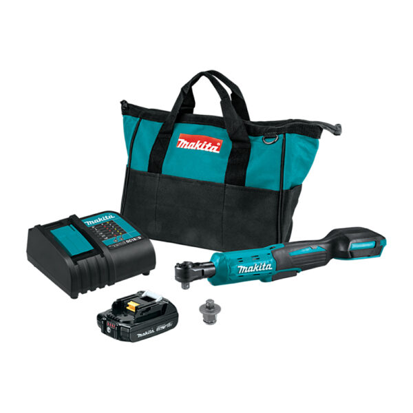Makita XRW01SR1 18V LXT Lithium-Ion Cordless 3/8'' / 1/4'' Sq. Drive Ratchet Kit (2.0Ah)