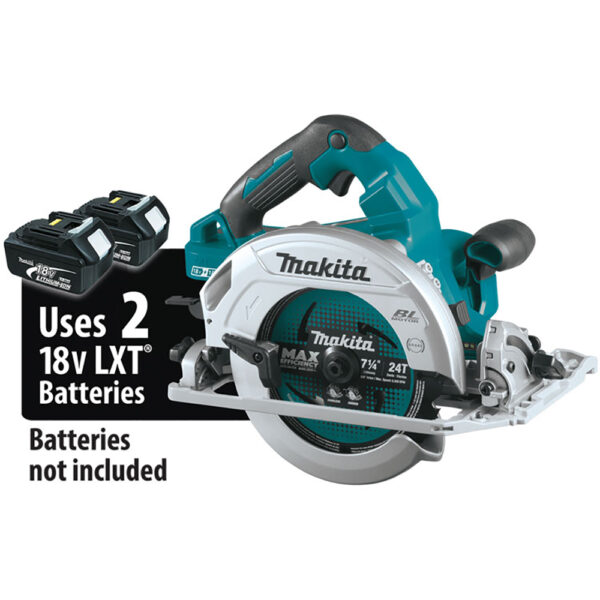 Makita XSH08Z 36V (18V X2) LXT Brushless 7-1/4'' Circular Saw with Guide Rail Compatible Base, Tool Only