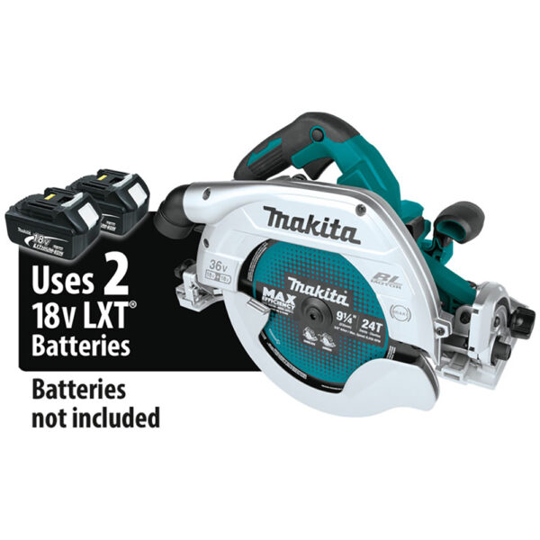 Makita XSH10Z 36V (18V X2) LXT Brushless 9-1/4'' Circular Saw with Guide Rail Compatible Base, AWS Capable, Tool Only