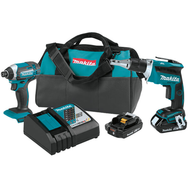 Makita XT262R 18V LXT Lithium-Ion Compact Cordless 2PC Combo Kit (2.0Ah)