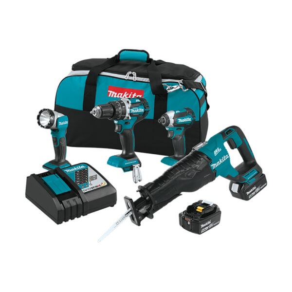 Makita XT447T 18V LXT Lithium-Ion Brushless Cordless 4PC Combo Kit (5.0Ah)