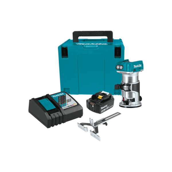 Makita XTR01T8J 18V LXT Lithium-Ion Brushless Cordless Compact Router Starter Kit (5.0Ah)
