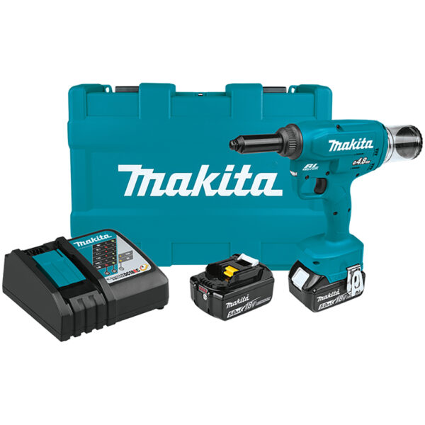 Makita XVR01T 18V LXT Lithium-Ion Brushless Cordless Rivet Tool Kit (5.0Ah)