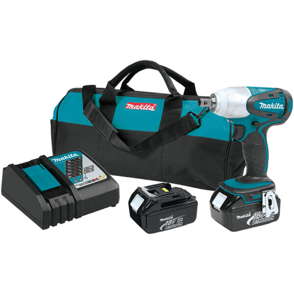 Makita XWT05 18V LXT Lithium-Ion Cordless 1/2'' Sq. Drive Impact Wrench Kit (3.0Ah)