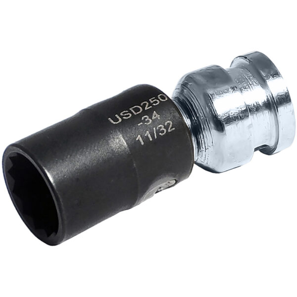 Omega Technologies USD250-34 11/32'' Low Profile Swivel Socket, 12-Point, 1/4'' Square Drive