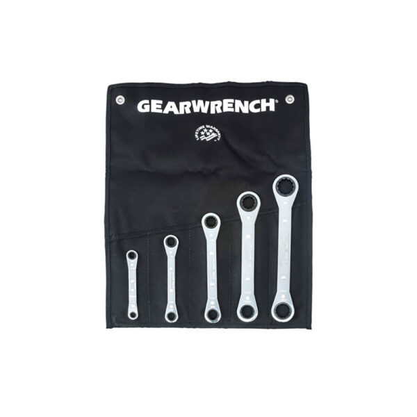 27-608G GearWrench 5PC 12 Point SAE Laminated Ratcheting Box Wrench Set