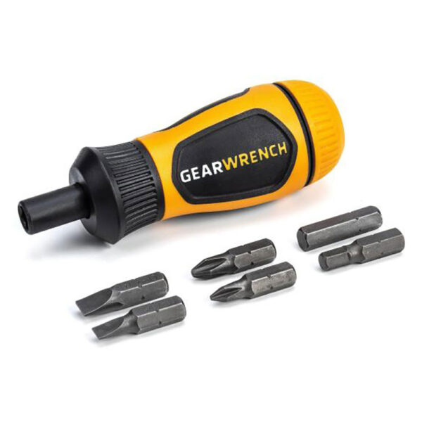 80061R GearWrench 6-in-1 Stubby Ratcheting Multi-Bit Driver