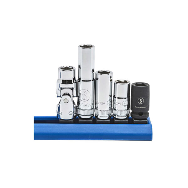 80102 GearWrench 5pc 1/4'' Drive 6 Point 8mm Socket Set