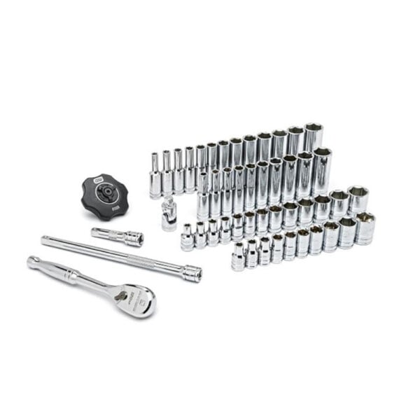 80300 GearWrench 1/4'' Drive 6 Point Standard & Deep SAE/Metric Mechanics 51PC Tool Set