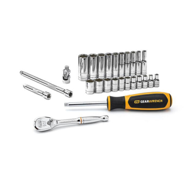 80313 GearWrench 1/4'' Drive 12 Point Standard SAE Mechanics 26PC Tool Set