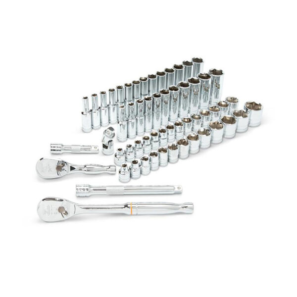 80550 GearWrench 3/8'' Drive 6 Point Standard & Deep SAE/Metric Mechanics 57PC Tool Set