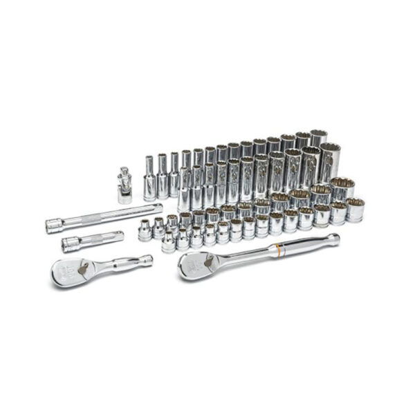 80551 GearWrench 3/8'' Drive 12 Point Standard & Deep SAE/Metric Mechanics 57PC Tool Set