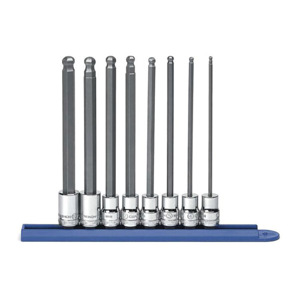 80573 GearWrench 8PC 3/8'' Drive Long Ball End Hex Bit Metric Socket Set