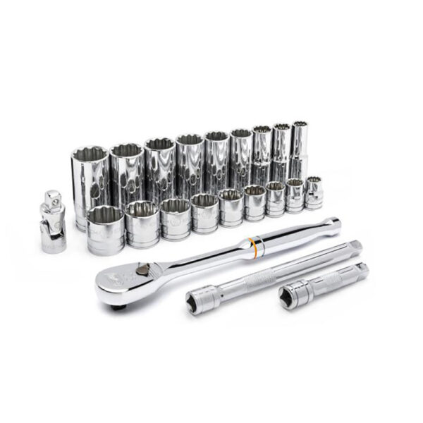 80691 GearWrench 3/8'' Drive 12 Point Standard & Deep SAE Mechanics 22PC Tool Set