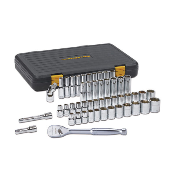 80700P GearWrench 1/2'' Drive 6 Point 120XP Standard & Deep SAE/Metric Mechanics 49PC Tool Set