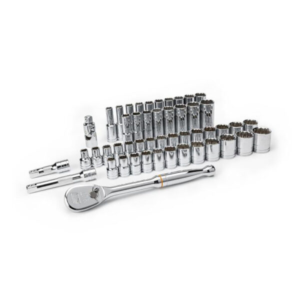 80701 GearWrench 1/2'' Drive 12 Point Standard & Deep SAE/Metric Mechanics 49PC Tool Set