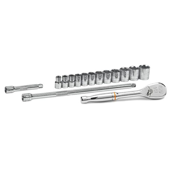 80706 GearWrench 1/2'' Drive 6 Point Standard SAE Mechanics 15PC Tool Set