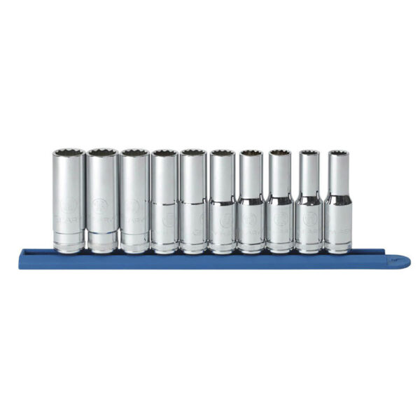 80712 GearWrench 1/2'' Drive 12 Point Deep Metric Socket 10PC Set