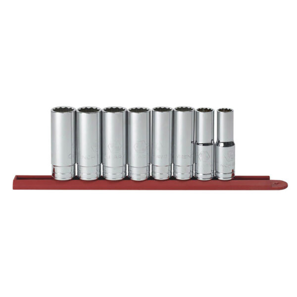 80713 GearWrench 1/2'' Drive 12 Point Deep SAE Socket 8PC Set