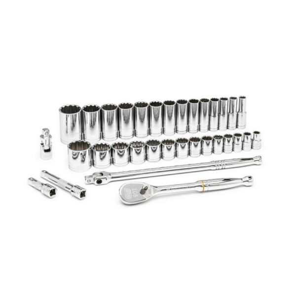 80714D GearWrench 1/2'' Drive 12 Point Standard & Deep SAE Mechanics 33PC Tool Set