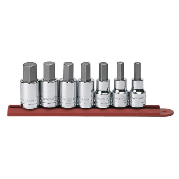 80721 GearWrench 1/2'' Drive Hex Bit SAE Socket 7PC Set