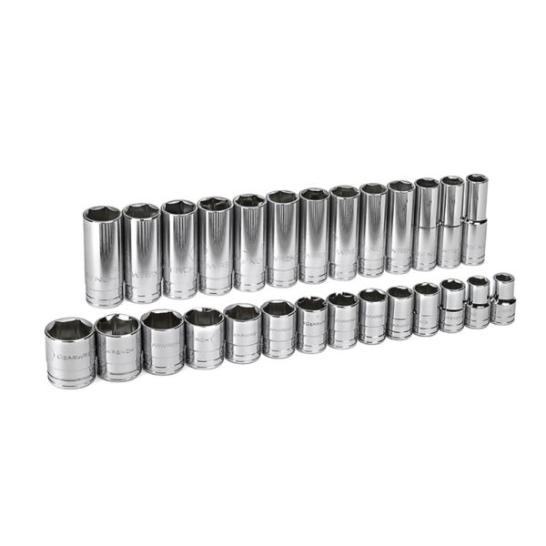80729 GearWrench 1/2'' Drive 6 Point Standard & Deep SAE Socket 27PC Set