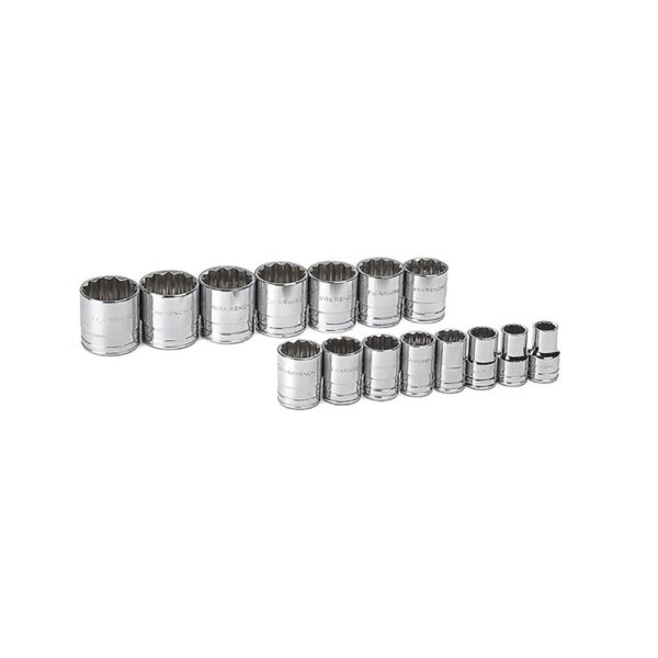 80731 GearWrench 1/2'' Drive 12 Point Standard SAE Socket 15PC Set