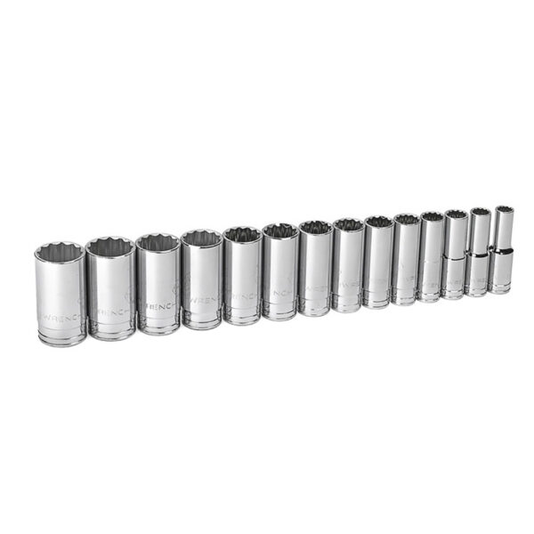 80732 GearWrench 1/2'' Drive 12 Point Deep SAE Socket 14PC Set
