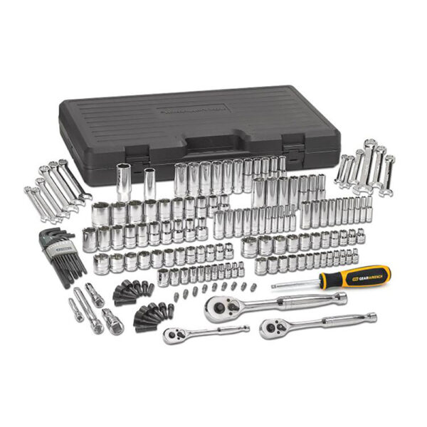 80932 GearWrench 1/4'', 3/8'' & 1/2'' Drive 6 Point Standard & Deep SAE/Metric Mechanics 165PC Tool Set
