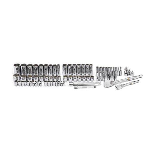 80948 GearWrench 1/4'' & 3/8'' Drive 12 Point Standard & Deep SAE/Metric Mechanics 76PC Tool Set