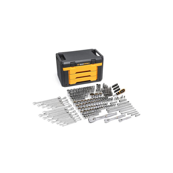 80972 GearWrench 243PC 12 Point Mechanics Tool Set in 3 Drawer Storage Box
