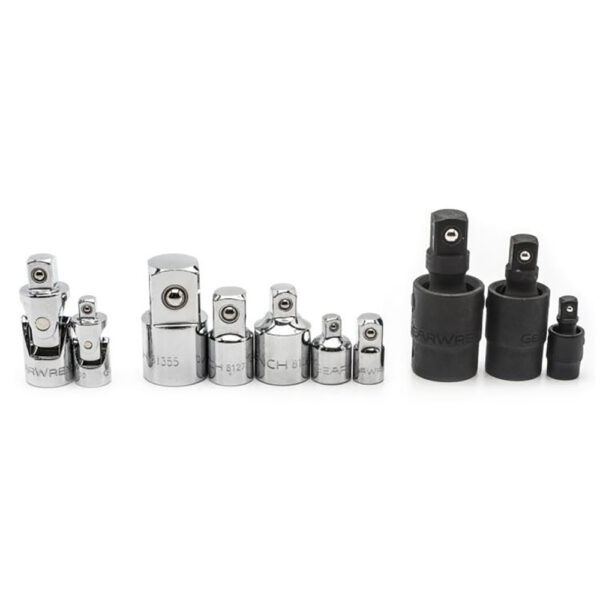 81205 GearWrench 10 Pc. 1/4'', 3/8'' & 1/2'' Drive Universal Joint and Adapter Set