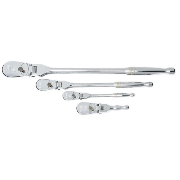 81230A-07 GearWrench 4 Pc. 1/4'', 3/8'' & 1/2'' Drive 84-Tooth Flex Head Teardrop Ratchet Set